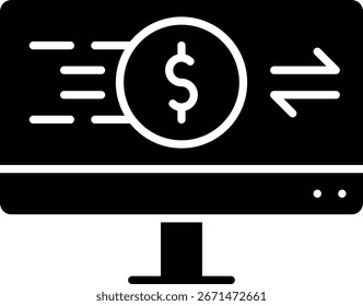 Ilustración de icono de Vector único de transacciones en línea