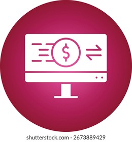 Ilustração de ícone de vetor único de Transações On-line