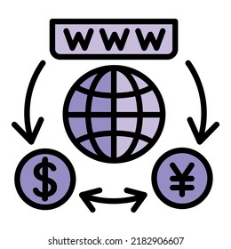 Online transfer icon outline vector. Money phone. Bank payment