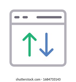 online transfer vector color line icon  