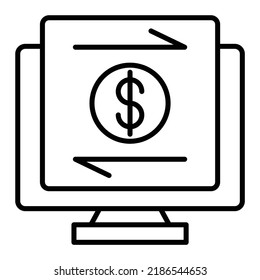 Icono de vector de transferencia en línea. Se puede usar para imprimir, móviles y aplicaciones web.