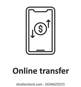 Transferência online: Ícone de vetor que pode facilmente modificar ou editar
