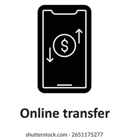 Transferência online: Ícone de vetor que pode facilmente modificar ou editar
