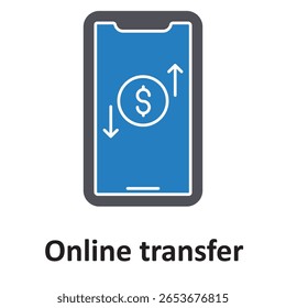 Transferência online: Ícone de vetor que pode facilmente modificar ou editar
