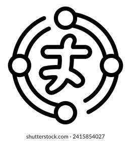 Online translator icon outline vector. Foreign app. Linear conference app