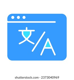 Online translator line icon. Communication, language, vocabulary, learning, foreigner, tourism. Vector color icon on a white background for business and advertising.