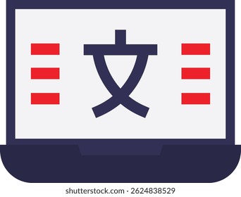 Icono de traducción en línea Ilustración plana de Vector