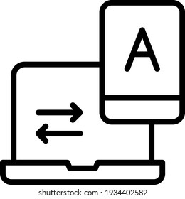 Online Translator Website Concept, Interpreting Vector line Icon Design, Language Translation symbol on white background, Dub localization stock illustration, Computer assisted translation Design