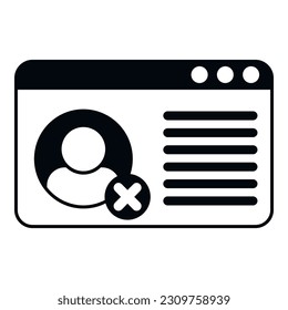 Online trash user icon simple vector. Delete service. Remove account