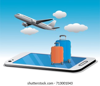 online travel with smartphone