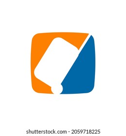 Online travel ticket app logo design with travel bag icon vector