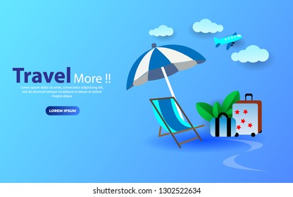 Online travel vector illustration concept, vector template background isolated, can be use for presentation, web, banner ui ux, landing page