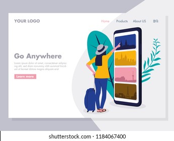 Online Travelling Illustration for landing page