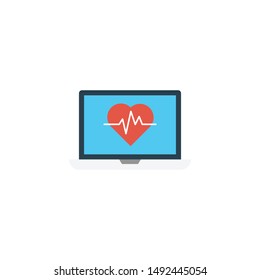 online treatment glyph flat vector icon