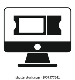 Online trip ticket icon. Simple illustration of online trip ticket vector icon for web design isolated on white background
