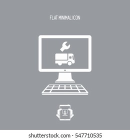 Online truck assistance - Vector flat icon