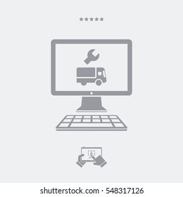 Online truck assistance - Vector flat icon