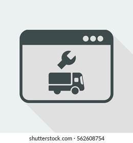 Online truck assistance - Vector flat icon