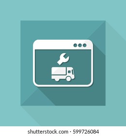 Online truck assistance - Vector flat icon
