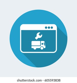 Online Truck Assistance - Vector Flat Icon