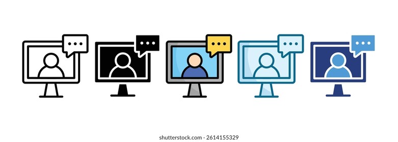 Online Tutor Icon Set Multiple Style Collection