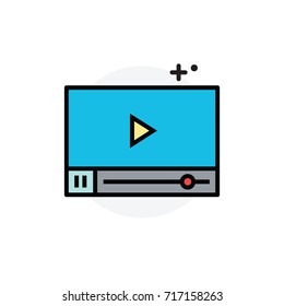 Online tutorial concept Isolated Line Vector Illustration editable Icon