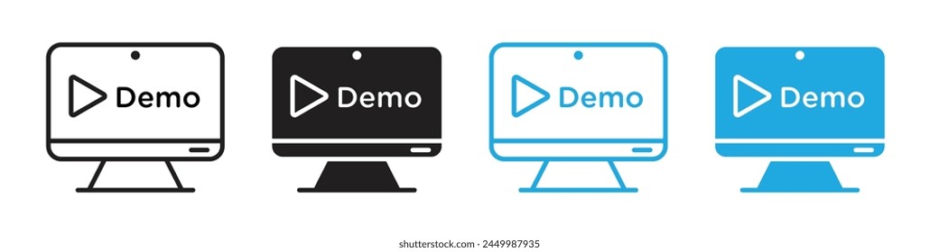 Online-Lernprogramm und Demo-Video-Symbol für Virtual Learning