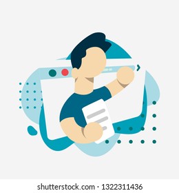 Online Tutorial. Podcast Courses, Audio And Video Recording, Recorded Lecture Access Concept. Tutorials, Webinar, E-learning Concept. Vector Illustration. Flat Style