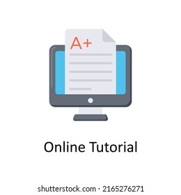 Online Tutorial vector flat icon for web isolated on white background EPS 10 file