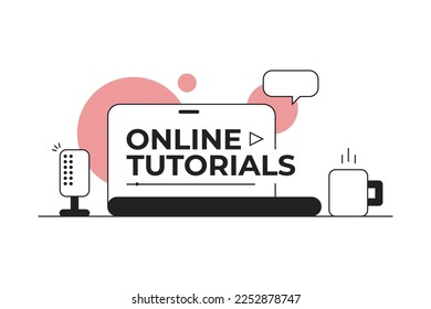 Online tutorials concept. Can use for web banner, infographics, hero images. Flat isometric vector illustration isolated on white background.