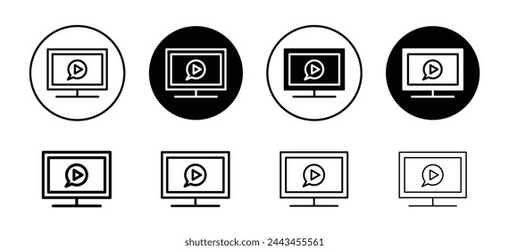 online tutorials or e learning course to up skill icon. web media or video lecture or class taking with the help of internet symbol. digital study or education set