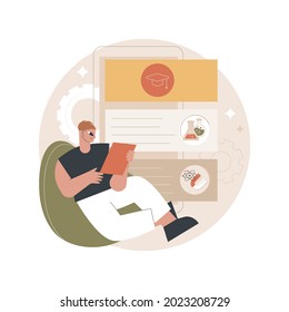 Online tutoring app and software abstract concept vector illustration. online tutoring session, video chat, e-learning in quarantine, scheduling software, personal learning plan abstract metaphor.