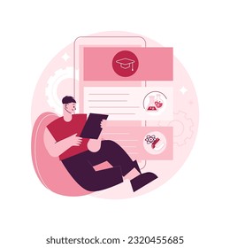 Aplicación de tutoría en línea y software abstract concepto ilustración vectorial. sesión de tutorías en línea, videochat, e-learning en cuarentena, programación de software, plan de aprendizaje personal metáfora abstracta.