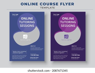 Online Tutoring Sessions, Course Flyer Template, Online Class Flyers, Education Flyer, Online Course Flyers And Poster