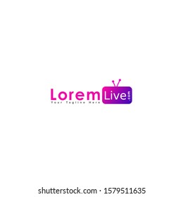 Online TV Live Streaming Logo Concept, Pinky, Purple, Violet, Simple  Clean Design Template