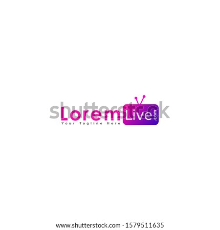 Online TV Live Streaming Logo Concept, Pinky, Purple, Violet, Simple  Clean Design Template