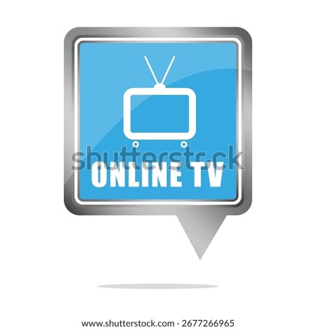 Online TV television. Vector broadcast icon. Modern video stream. Media entertainment sign. EPS 10.