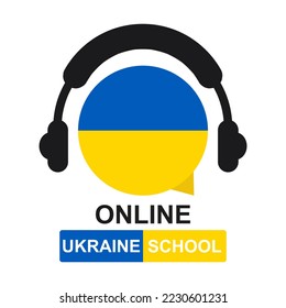 Online Ukrainian School. Vector Illustration