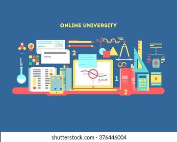 Online university design flat