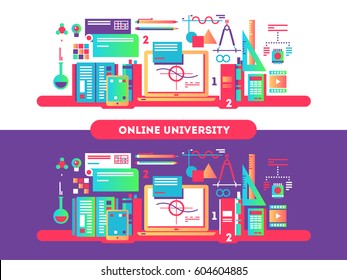 Online university design flat