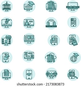 Online university education , illustration, vector on a white background.