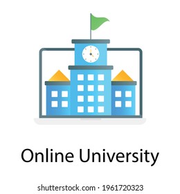 Online university, trendy editable vector of online institute