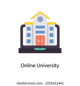 Online University  vector Flat  Icons. Simple stock illustration