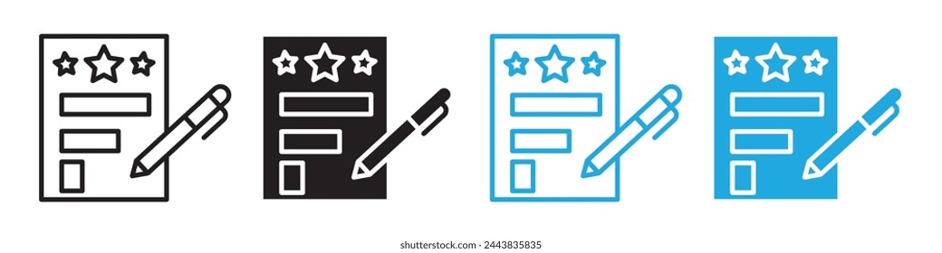 Online User Experience Feedback Form and Survey Icons in Vector for Digital Applications