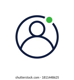 Online User icon vector illustration. Isolated flat icon in trendy style.