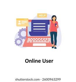 Online User Vector illustration which can easily modify or edit

