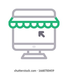 online vector color line icon 