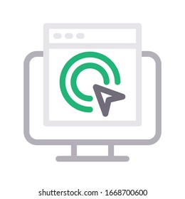 online vector color line icon 