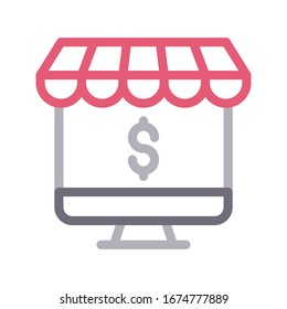 online vector color line icon 