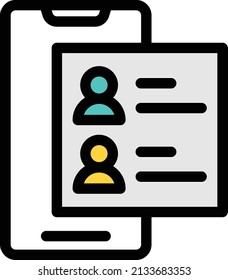 online vector color line icon.icon with background.online election votin.symbol of mobile politics